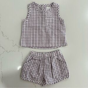 Purple Gingham Kids Matching Set